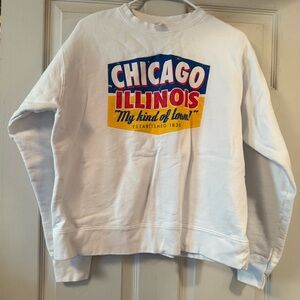 White Graphic Chicago Sweatshirt